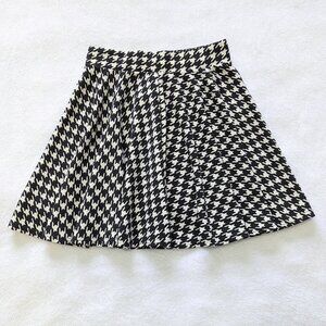 Houndstooth Emo Y2K Circle Skirt, Size S